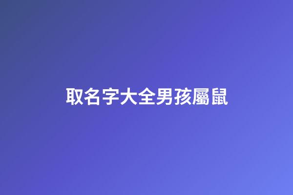 取名字大全男孩屬鼠(男孩的取名寶典屬鼠)-第1張-男孩起名-玄機派