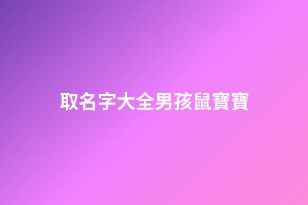 取名字大全男孩鼠寶寶(取名鼠年男寶)-第1張-男孩起名-玄機(jī)派