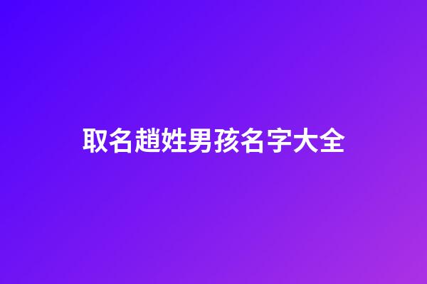 取名趙姓男孩名字大全(起名趙姓男孩名字大全)-第1張-男孩起名-玄機派