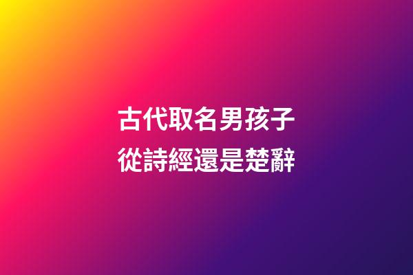 古代取名男孩子從詩經還是楚辭(男孩名字參考詩經還是楚辭)-第1張-男孩起名-玄機派