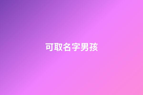 可取名字男孩(用可取名字男孩)-第1張-男孩起名-玄機派
