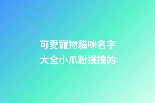 可愛寵物貓咪名字大全小爪粉撲撲的
