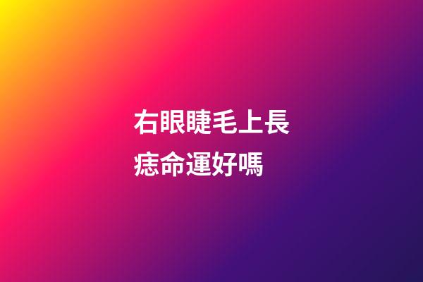 右眼睫毛上長痣命運好嗎