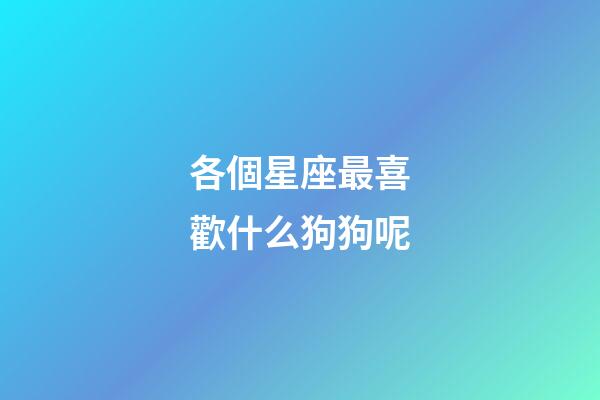 各個星座最喜歡什么狗狗呢-第1張-星座運勢-玄機派