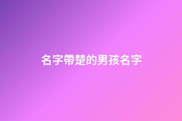 名字帶楚的男孩名字(名字帶楚的男孩名字有哪些)-第1張-男孩起名-玄機派