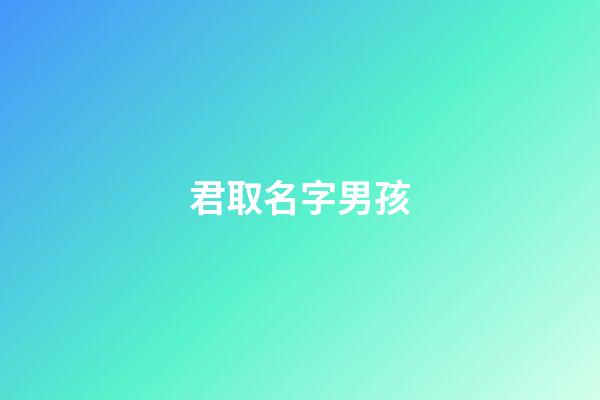 君取名字男孩(君字取名字大全男孩)-第1張-男孩起名-玄機派
