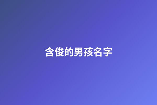 含俊的男孩名字(帶俊的男孩子名字好聽的字)-第1張-男孩起名-玄機派
