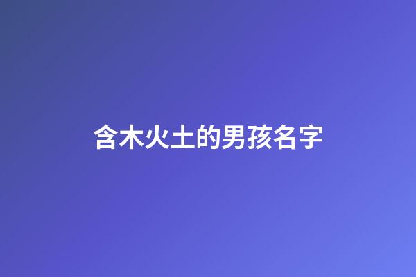含木火土的男孩名字(含木火土的男孩名字大全)-第1張-男孩起名-玄機派