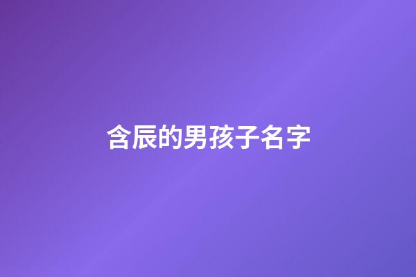 含辰的男孩子名字(帶辰的名字男孩名字)-第1張-男孩起名-玄機派