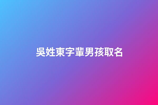 吳姓東字輩男孩取名(名字姓吳氏男孩)-第1張-男孩起名-玄機派