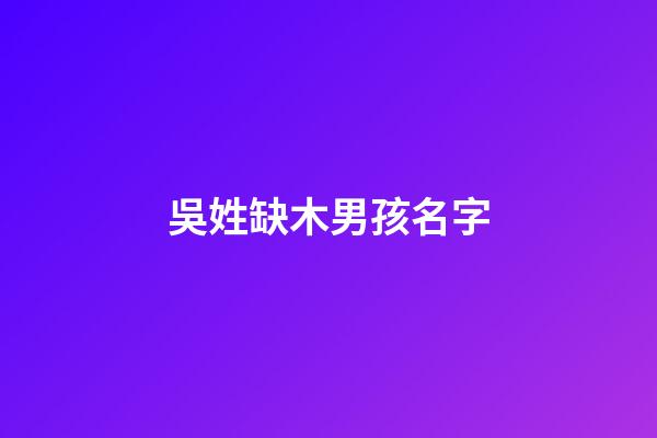 吳姓缺木男孩名字(吳姓缺木男孩名字有哪些)-第1張-男孩起名-玄機派