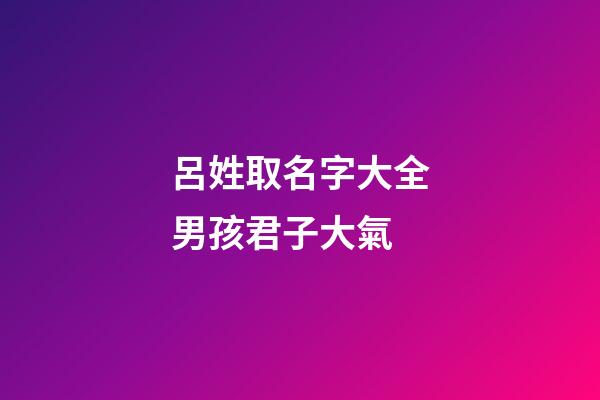 呂姓取名字大全男孩君子大氣(呂姓取名字大全男孩君子大氣兩個(gè)字)-第1張-男孩起名-玄機(jī)派