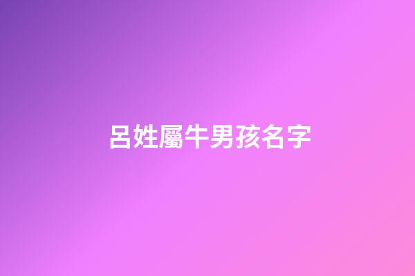 呂姓屬牛男孩名字(屬牛姓呂取名字)-第1張-男孩起名-玄機派