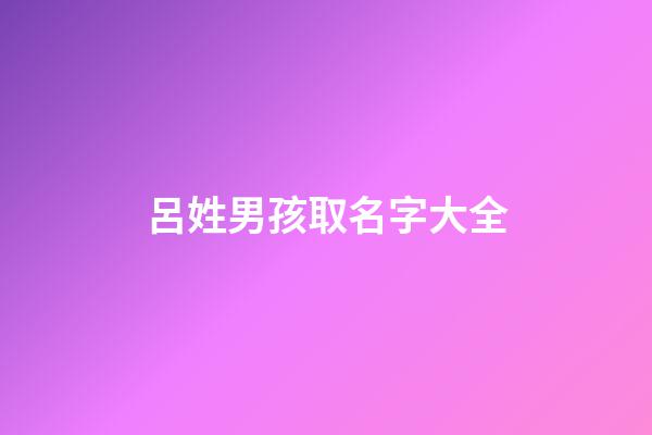 呂姓男孩取名字大全(呂姓男寶名字)-第1張-男孩起名-玄機派