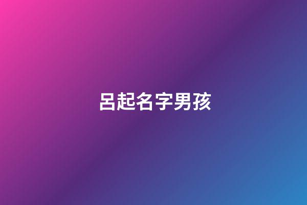 呂起名字男孩(呂起名字男孩兩字)-第1張-男孩起名-玄機派