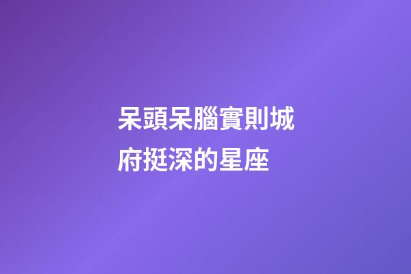 呆頭呆腦實則城府挺深的星座
