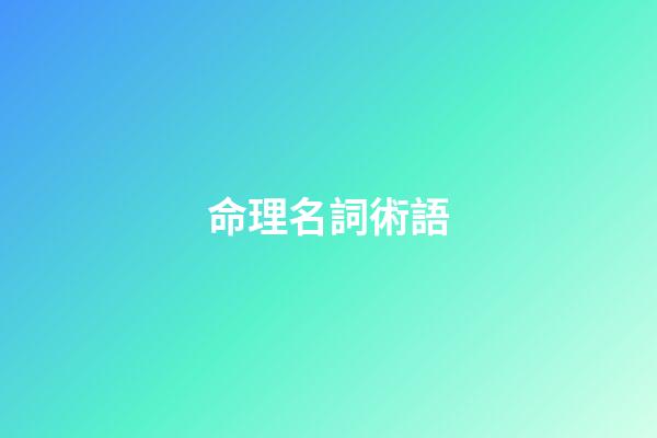命理名詞術語