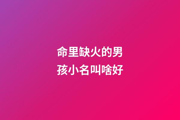 命里缺火的男孩小名叫啥好(缺火男孩小名大全好聽)-第1張-男孩起名-玄機(jī)派