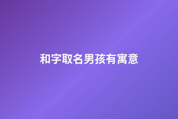 和字取名男孩有寓意(字取名男孩有寓意兔寶)-第1張-男孩起名-玄機派
