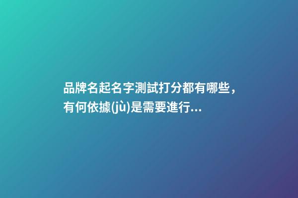品牌名起名字測試打分都有哪些，有何依據(jù)是需要進行把握的？-第1張-商標起名-玄機派
