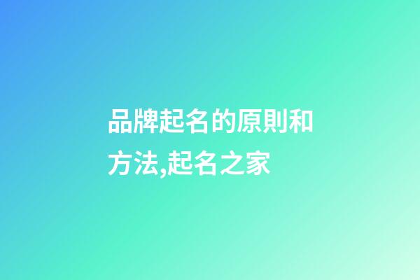 品牌起名的原則和方法,起名之家-第1張-商標起名-玄機派