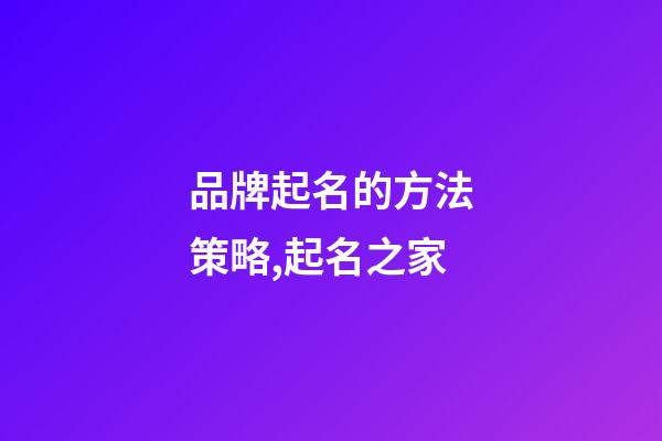 品牌起名的方法策略,起名之家-第1張-商標起名-玄機派