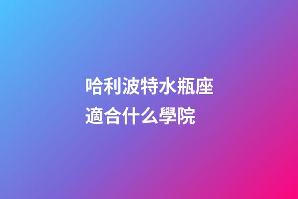 哈利波特水瓶座適合什么學院