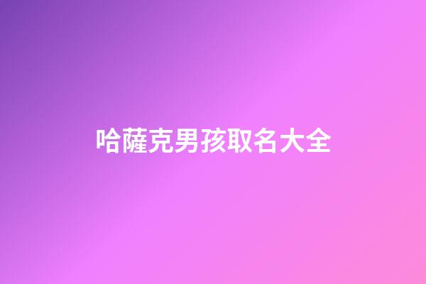 哈薩克男孩取名大全(哈薩克男孩取名大全三個字)