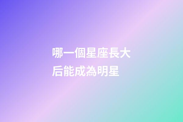 哪一個星座長大后能成為明星-第1張-星座運勢-玄機派