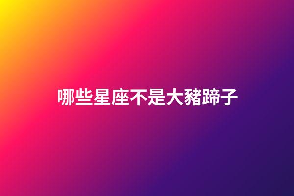 哪些星座不是大豬蹄子