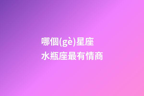 哪個(gè)星座水瓶座最有情商-第1張-星座運(yùn)勢(shì)-玄機(jī)派
