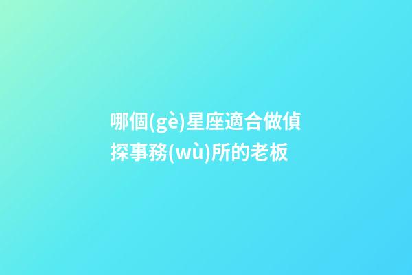 哪個(gè)星座適合做偵探事務(wù)所的老板-第1張-星座運(yùn)勢(shì)-玄機(jī)派