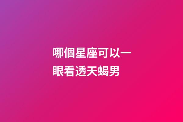 哪個星座可以一眼看透天蝎男-第1張-星座運勢-玄機派