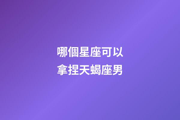 哪個星座可以拿捏天蝎座男-第1張-星座運勢-玄機派