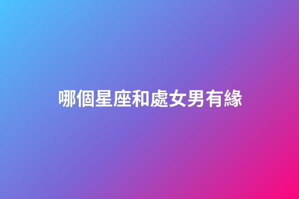 哪個星座和處女男有緣-第1張-星座運勢-玄機派