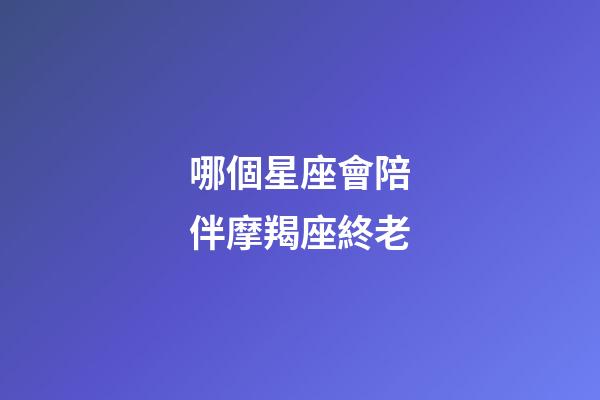 哪個星座會陪伴摩羯座終老-第1張-星座運(yùn)勢-玄機(jī)派