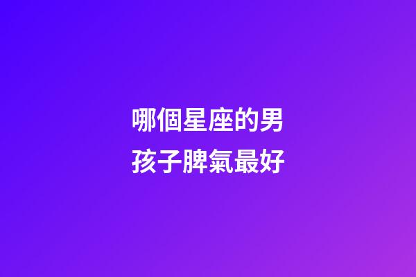 哪個星座的男孩子脾氣最好-第1張-星座運勢-玄機派