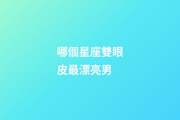 哪個星座雙眼皮最漂亮男