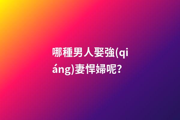 哪種男人娶強(qiáng)妻悍婦呢？
