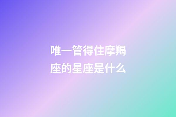 唯一管得住摩羯座的星座是什么-第1張-星座運(yùn)勢-玄機(jī)派