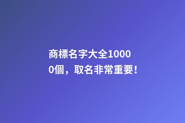 商標名字大全10000個，取名非常重要！-第1張-商標起名-玄機派