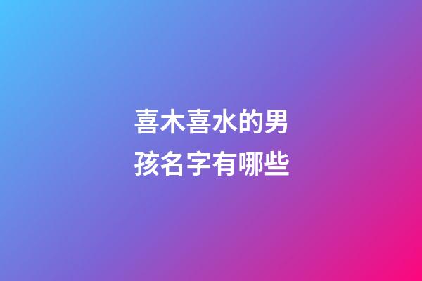 喜木喜水的男孩名字有哪些(生辰八字喜木的男孩名字)-第1張-男孩起名-玄機派