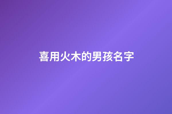 喜用火木的男孩名字(喜用火木的男孩名字有哪些)-第1張-男孩起名-玄機(jī)派