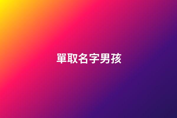 單取名字男孩(取名男孩單字的)-第1張-男孩起名-玄機派