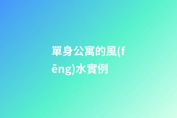 單身公寓的風(fēng)水實例