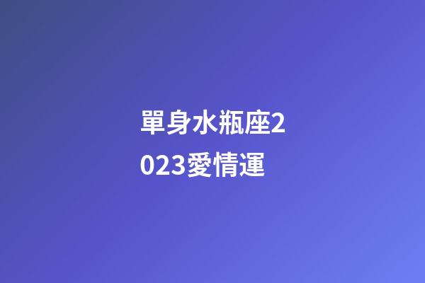 單身水瓶座2023愛情運-第1張-星座運勢-玄機派