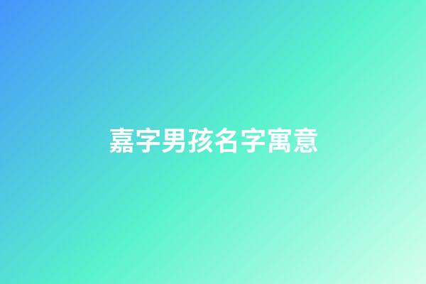 嘉字男孩名字寓意(嘉字取名男孩名字寓意)-第1張-男孩起名-玄機派