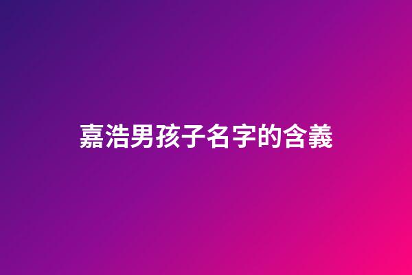嘉浩男孩子名字的含義(嘉浩男孩子名字的含義及寓意)-第1張-男孩起名-玄機派