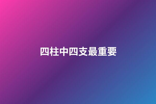 四柱中四支最重要