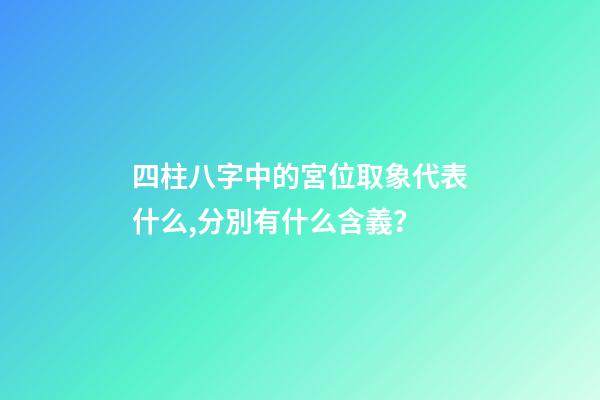 四柱八字中的宮位取象代表什么,分別有什么含義？